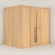 Sauna traditionnel BODIN 1 à 2 places 68mm sans couronne - avec porte à économie d'énergie KARIBU