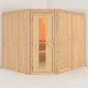 Sauna traditionnel d'angle MALIN 5 à 6 places 68mm KARIBU