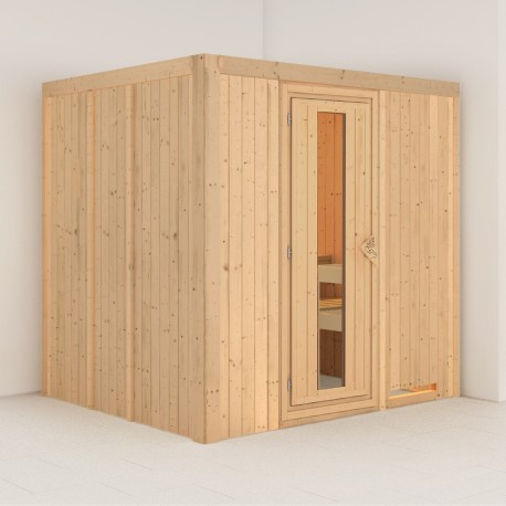 Sauna traditionnel SODIN 3 à 4 places 68mm sans couronne - avec porte à économie d'énergie KARIBU