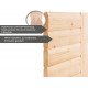 Sauna Tonneau 2 à parois droites avec vestibule - 4 à 6 places bois massif 38mm KARIBU