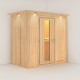 Sauna traditionnel VARIADO 2 à 3 places 68mm avec couronne et porte à économie d'énergie KARIBU