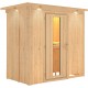 Sauna traditionnel VARIADO 2 à 3 places 68mm avec couronne et porte à économie d'énergie KARIBU