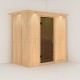 Sauna traditionnel VARIADO 2 à 3 places 68mm avec couronne et porte moderne KARIBU