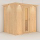 Sauna traditionnel BODIN 1 à 2 places 68mm avec couronne et porte à économie d'énergie KARIBU