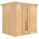Sauna traditionnel BODIN 1 à 2 places 68mm avec couronne et porte à économie d'énergie KARIBU