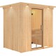 Sauna traditionnel BODIN 1 à 2 places 68mm avec couronne et porte en verre clair KARIBU