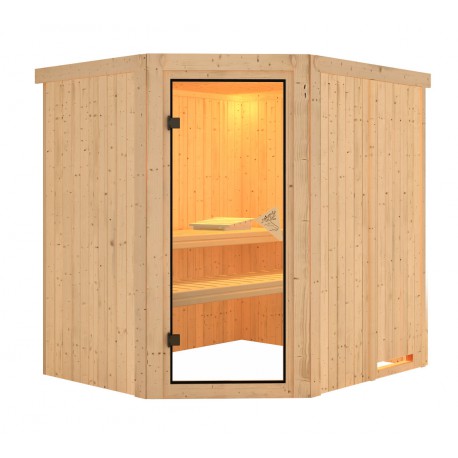 Sauna traditionnel d'angle SIIRIN 4 à 5 places 68mm KARIBU