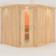 Sauna traditionnel d'angle MALIN 5 à 6 places 68mm KARIBU