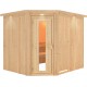 Sauna traditionnel d'angle MALIN 5 à 6 places 68mm KARIBU