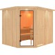 Sauna traditionnel d'angle MALIN 5 à 6 places 68mm KARIBU